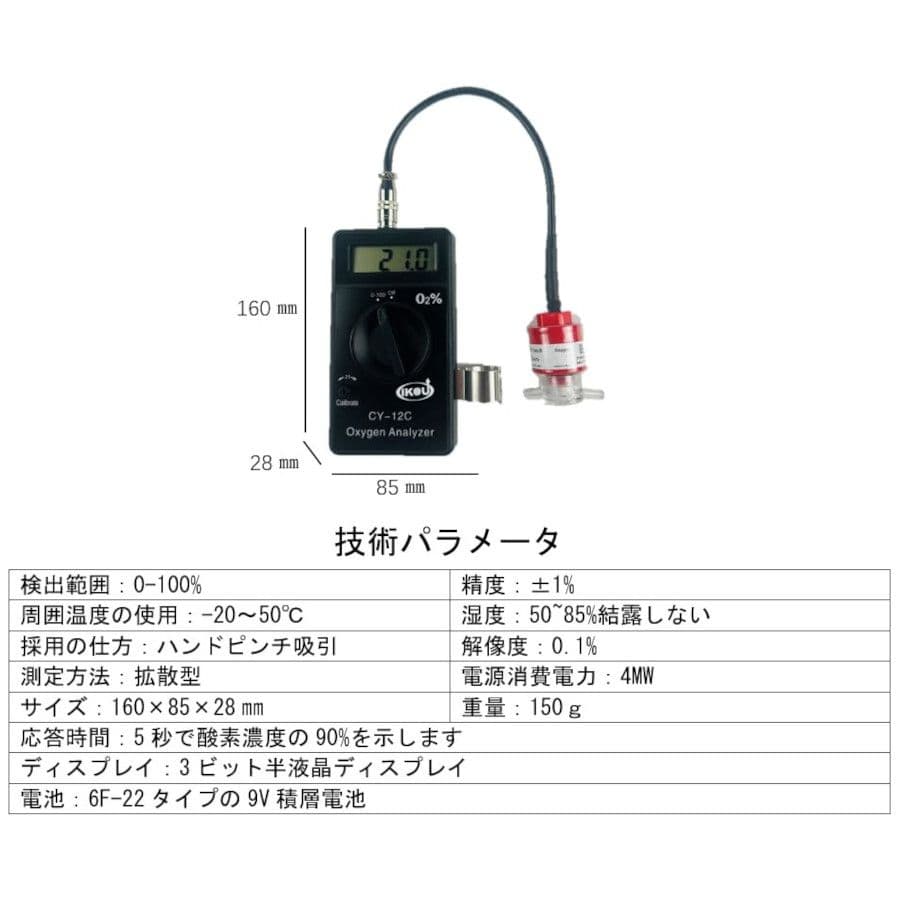 ペット用 酸素.濃度計 CY-12X IKOU 中古品