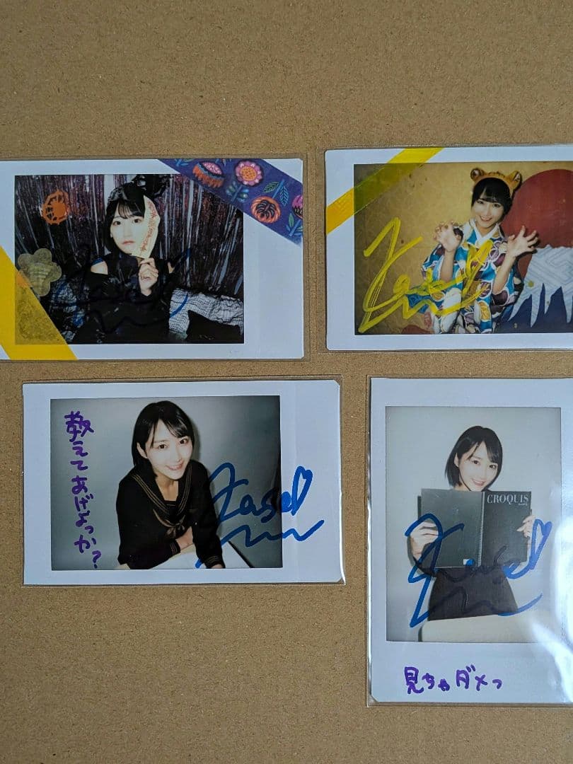川瀬もえ　直筆サイン入りチェキ4枚