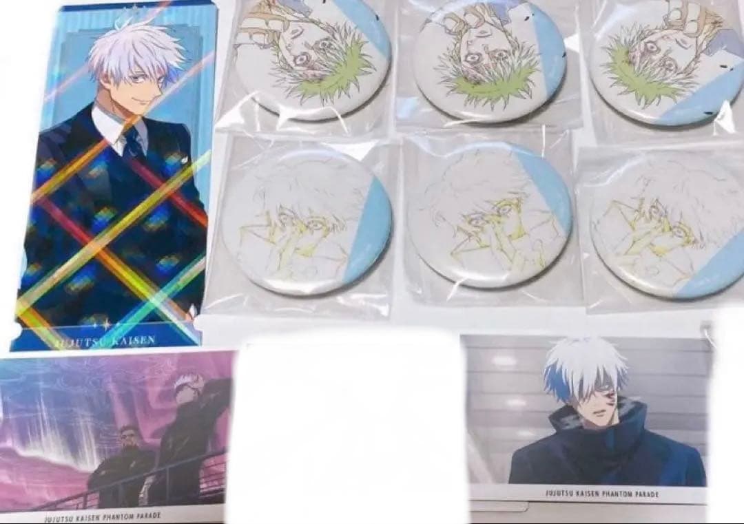 呪術廻戦 五条悟 アニメーション展 缶バッジ ファンパレ 幻影夜行カード 特典