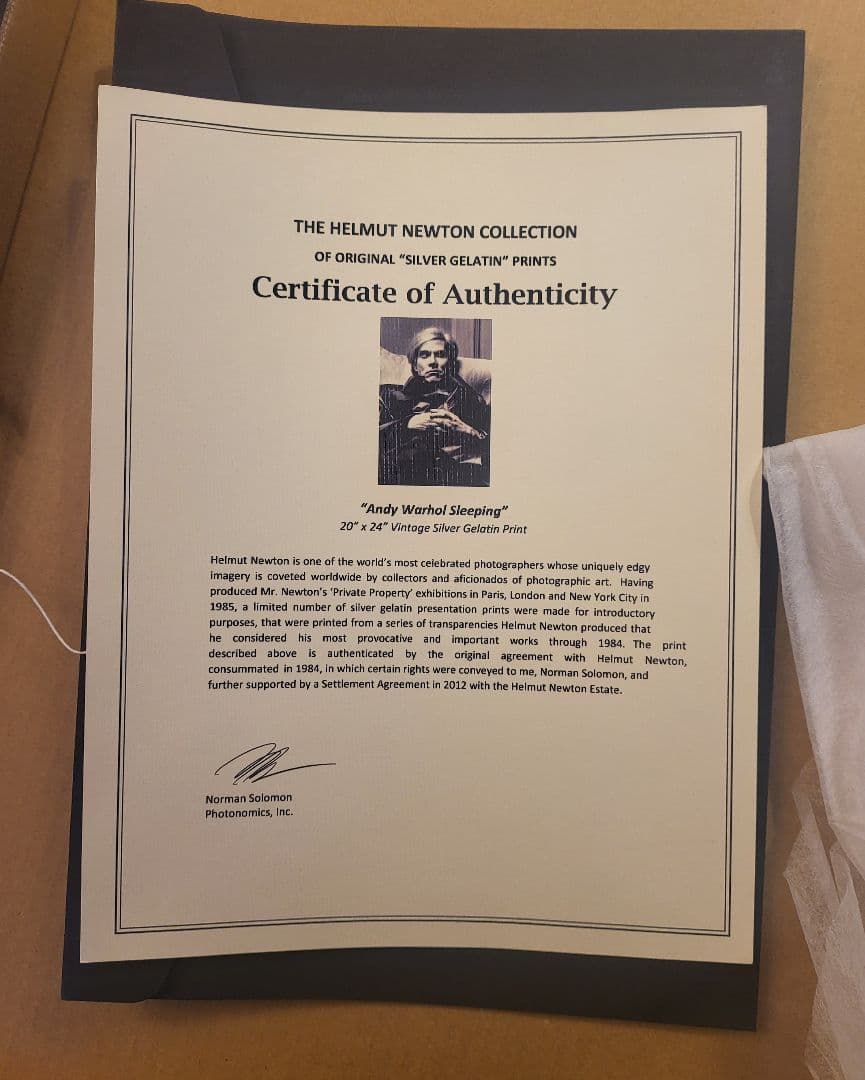 AndyWarholSleepingゼラチンプリントヘルムートニュートン2021