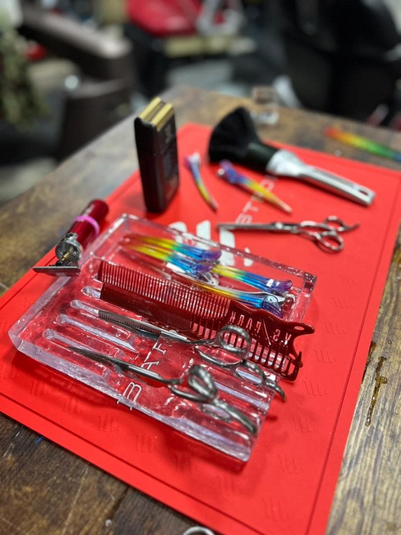 BARBER　barbershop　シザーケース　シザースタンド　レジン