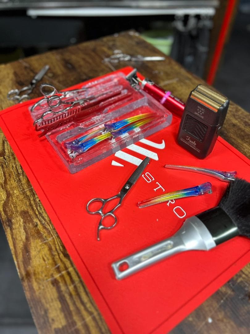 BARBER　barbershop　シザーケース　シザースタンド　レジン