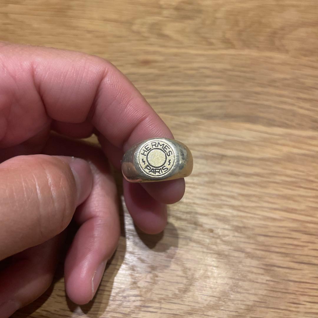 HERMES シルバー ロゴリング