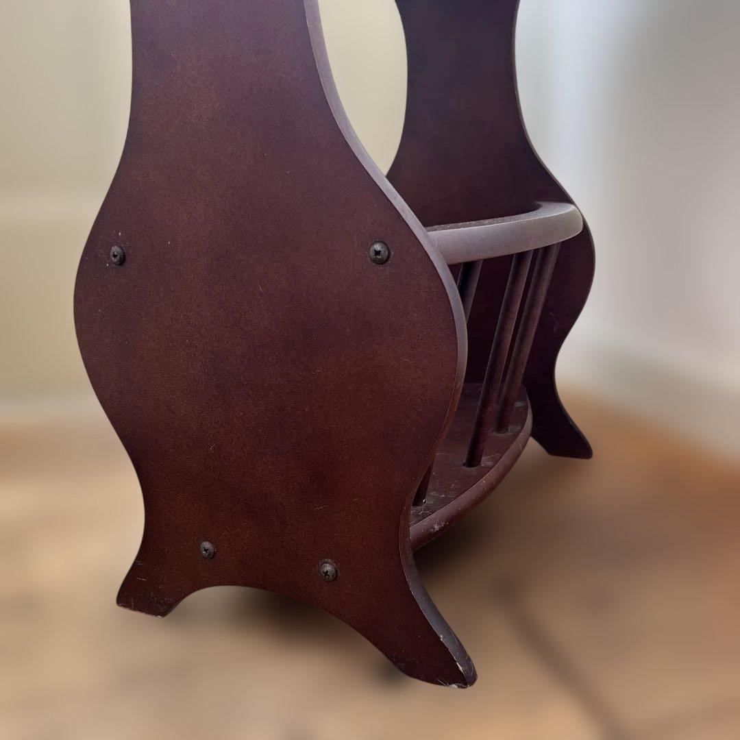 英国ビンテージダークブラウン楕円形サイドテーブル