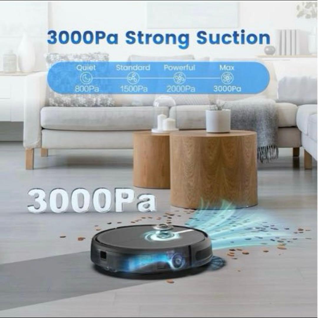 ロボット掃除機 水拭き 強力吸引 3000PA 140㎡間連続稼働 新品