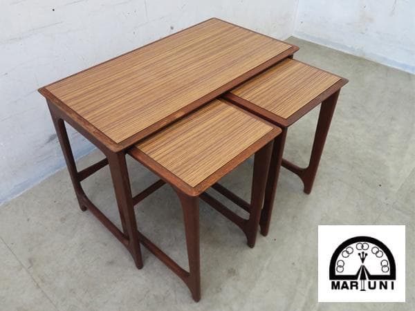 美品■希少■オールドマルニ/maruni■ネストテーブル■孔雀ロゴ■60年代■