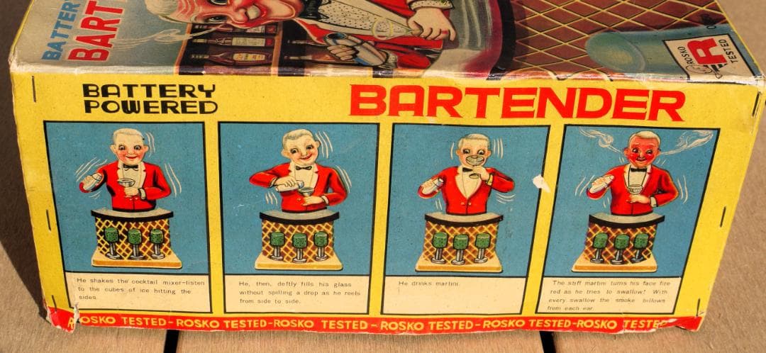 野村トーイ バーテンダー 1950年 箱付 ROSKO ブリキ おもちゃ
