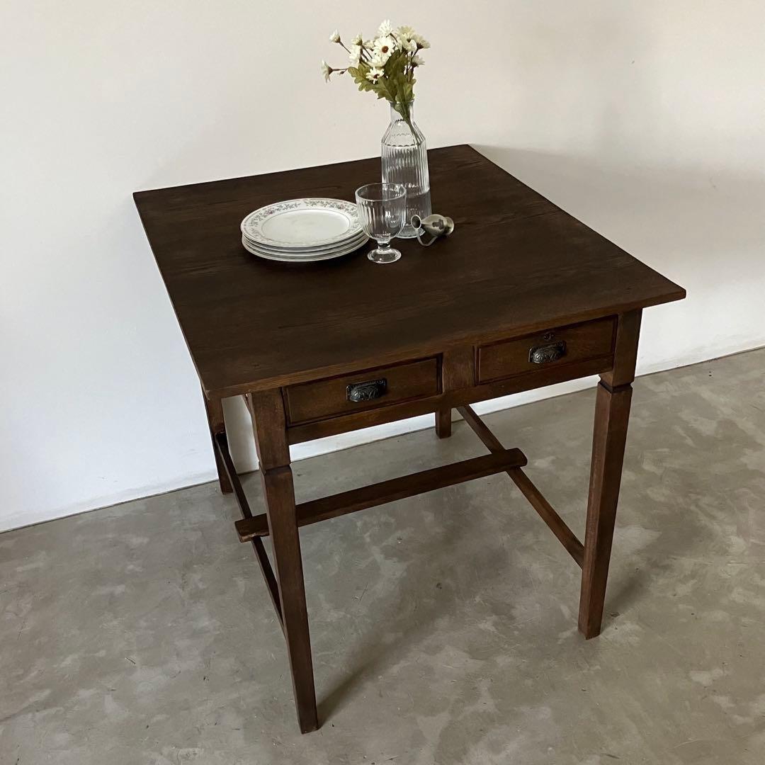 レトロ　アンティーク　ヴィンテージ　古道具　古家具　テーブル　机　木製