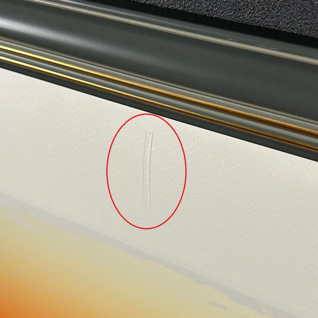 美品 沢田哲郎「Sun rise」シルクスクリーン 直筆サイン入り 額縁入り