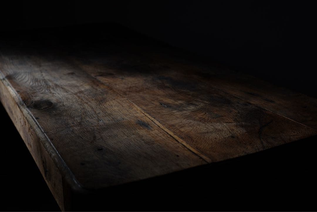 アンティーク　フランス　テーブル　ダイニングテーブル　オーク　什器　古木