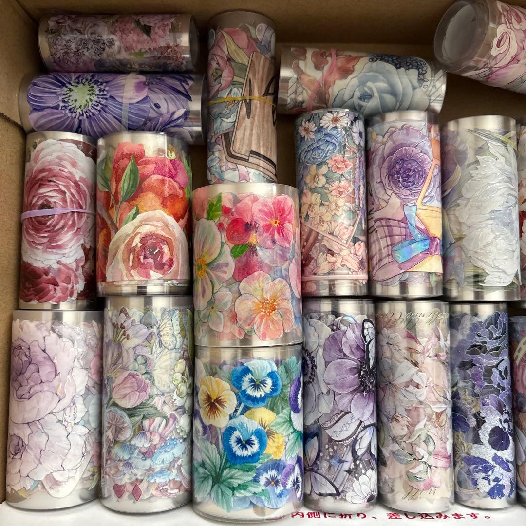 海外マステ　花　巻売り　まとめて　C