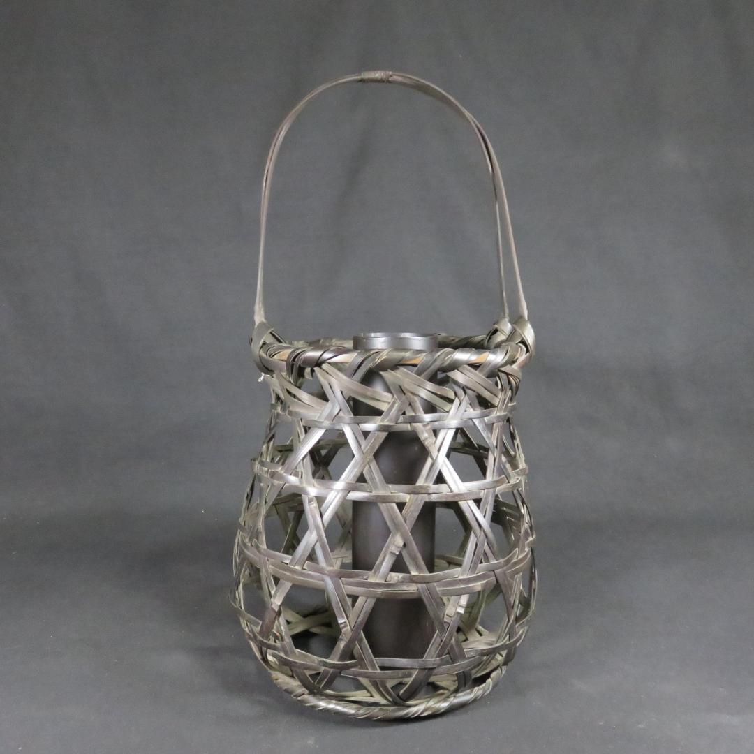 大原篭 かご 花入 竹編み 茶道具 茶の湯 竹篭 黒