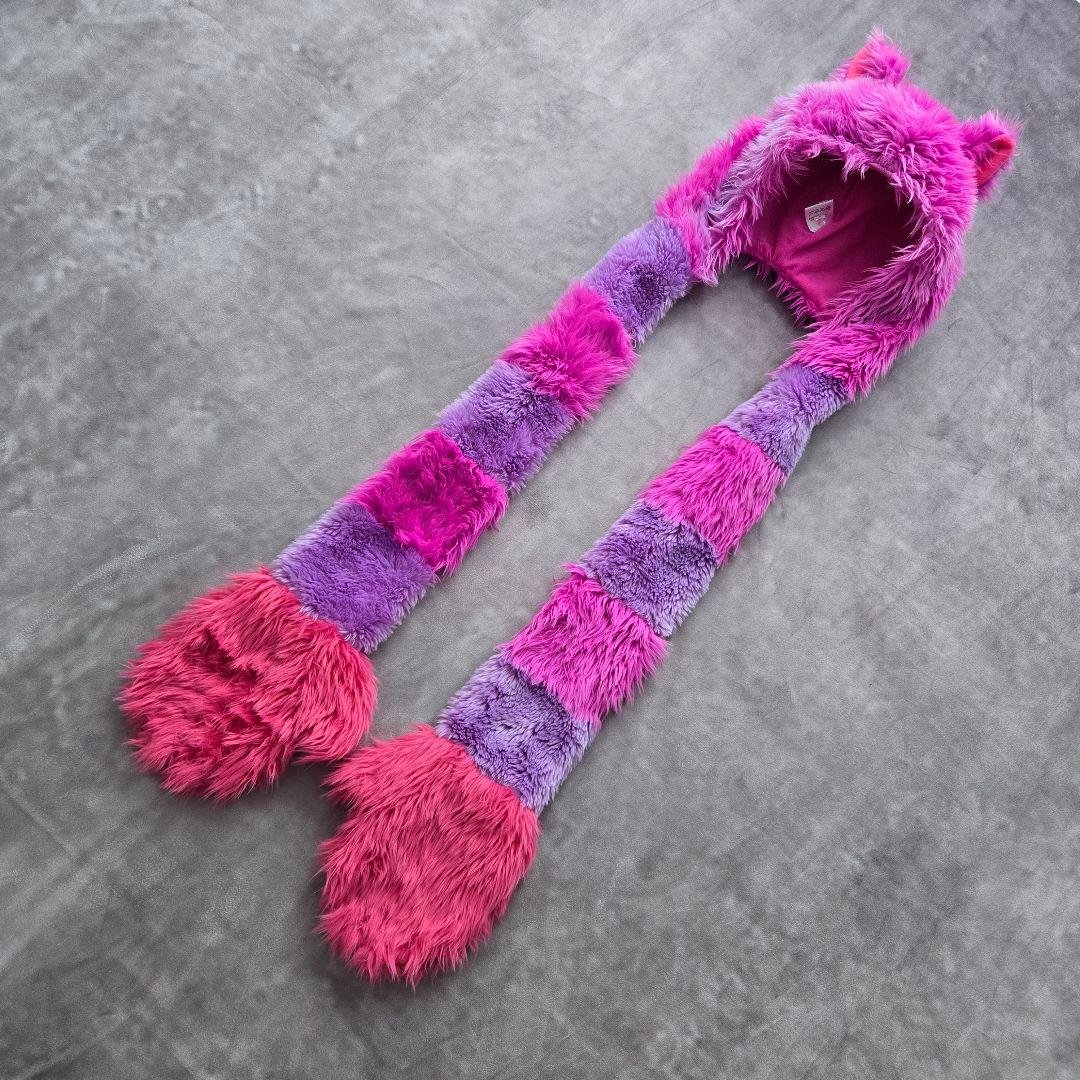 チェシャ猫 フード付マフラー マフラーキャップ