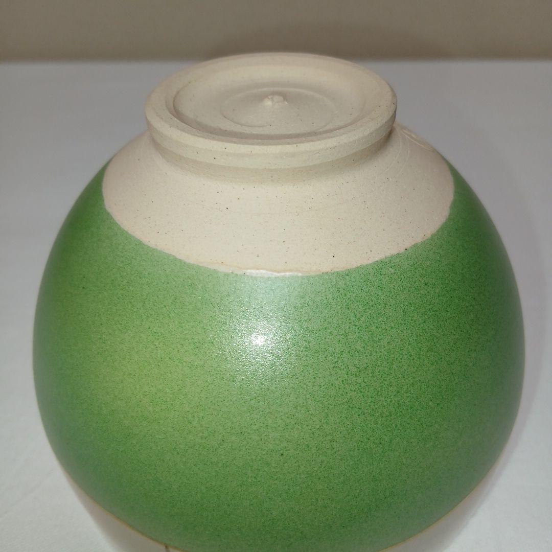 通次阿山作　色絵芽生え茶碗