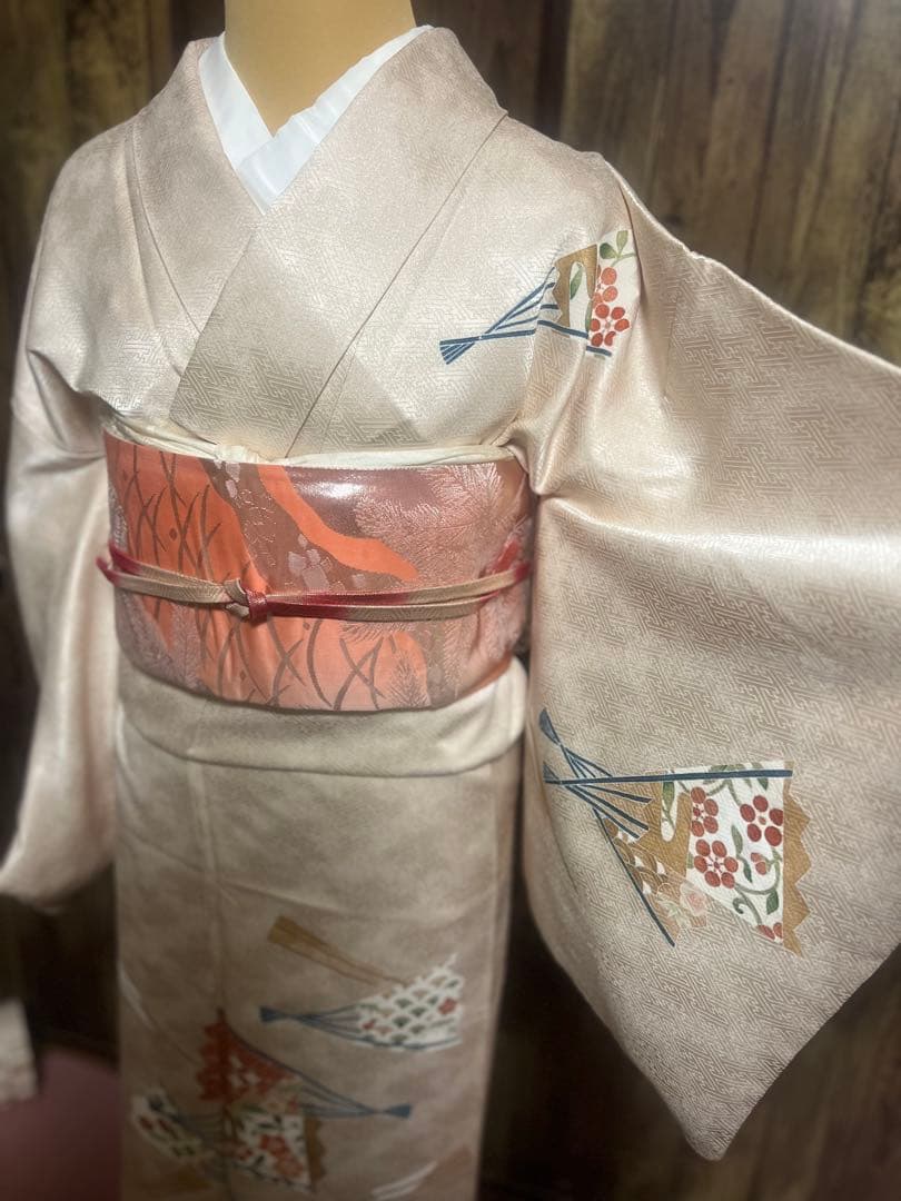 付下げ　4点フルセット　卒業式　入学式　七五三　結婚式　お宮参り　夕焼けベージュ