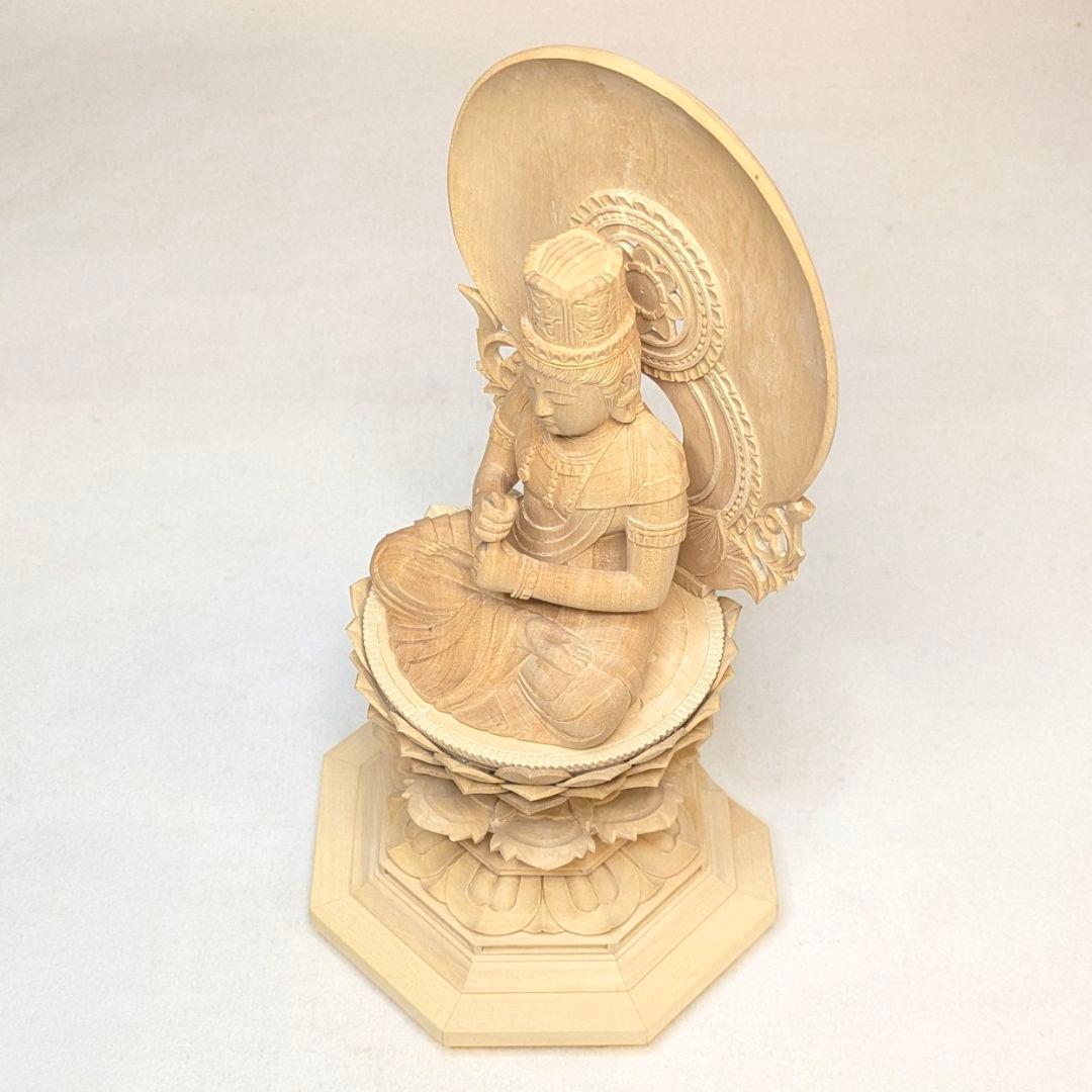 【フォロー割・新品】 大日如来　柘植　八角台座 高さ約23.5㎝　上彫　真言宗