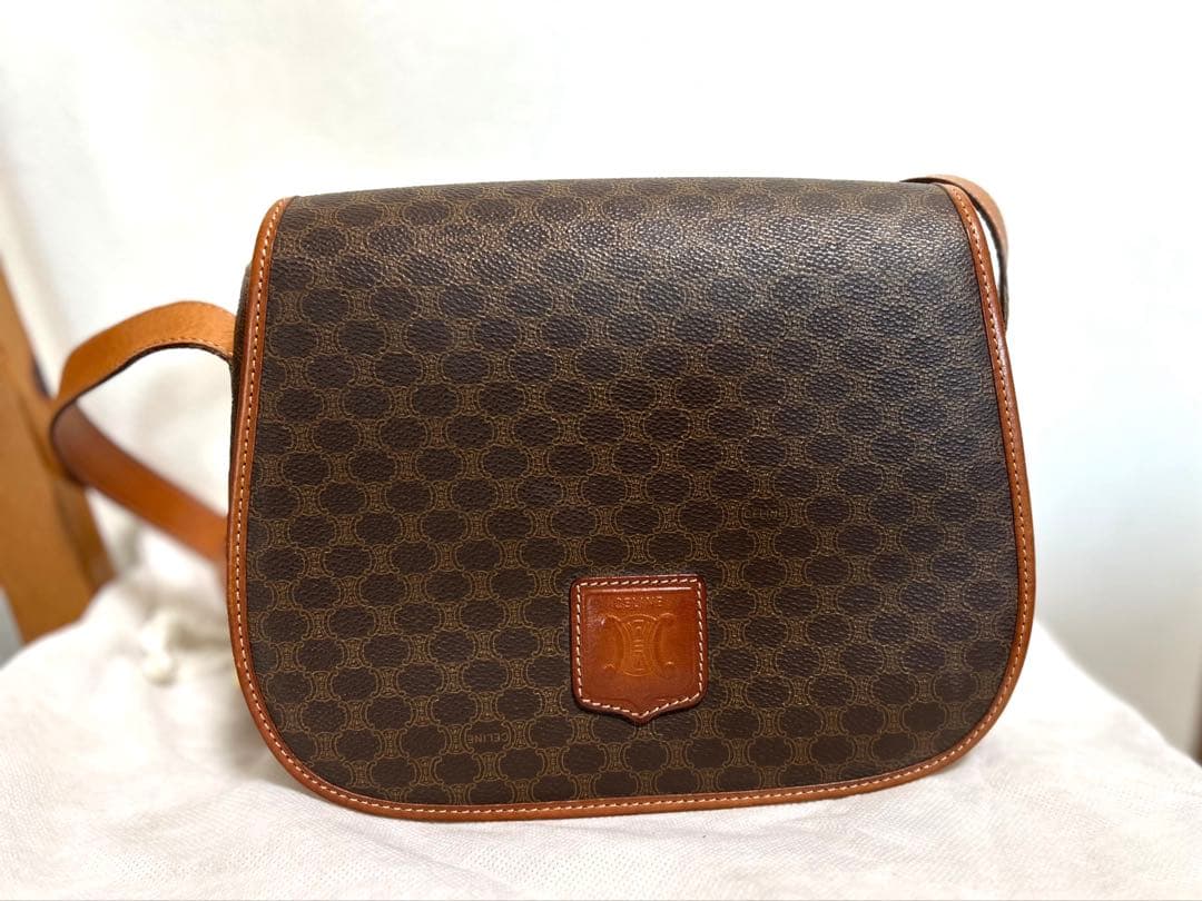CELINE マカダム柄　ショルダーバッグ　美品