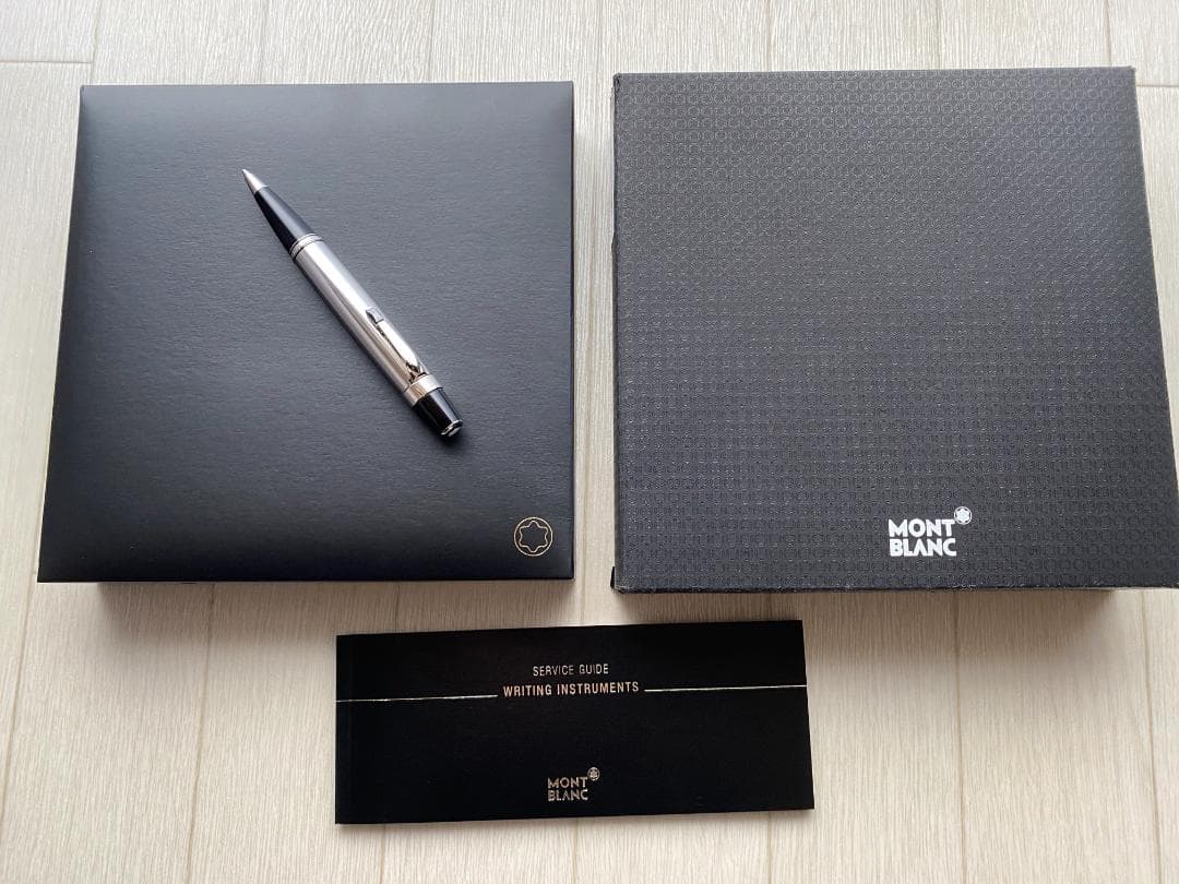 新品同様 モンブラン ボエム フランス製 スチール ノワール ボールペン付属品付