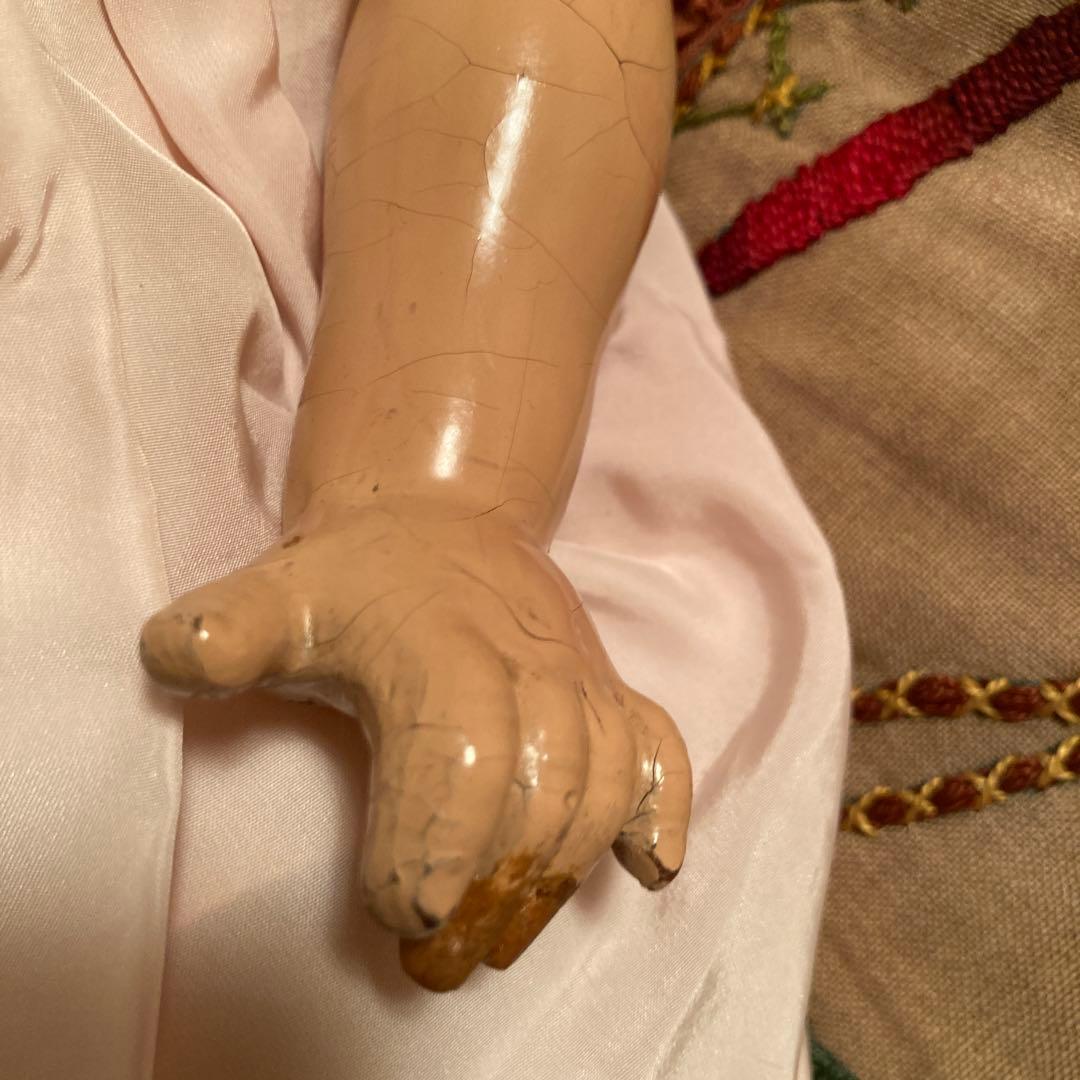 ビンテージ金髪ドールレース付きドレス