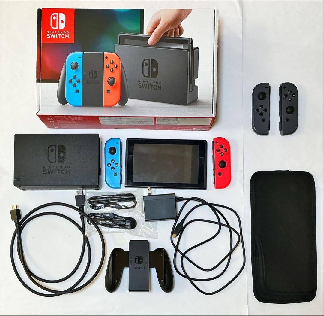 Nintendo Switch 本体　青/赤 付属品完備+Joy-con,ケース