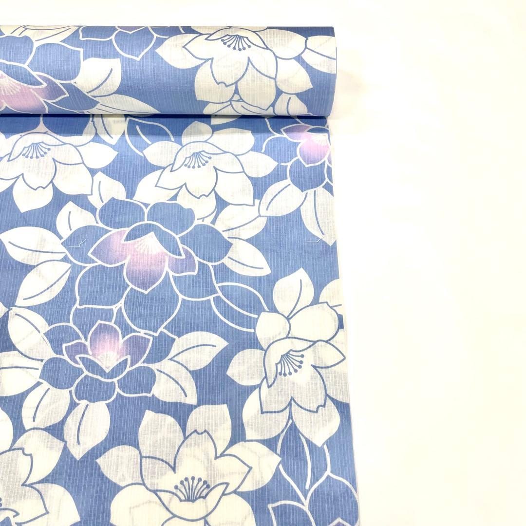 渋い水色 ゆかた 浴衣 大人 女性用 反物