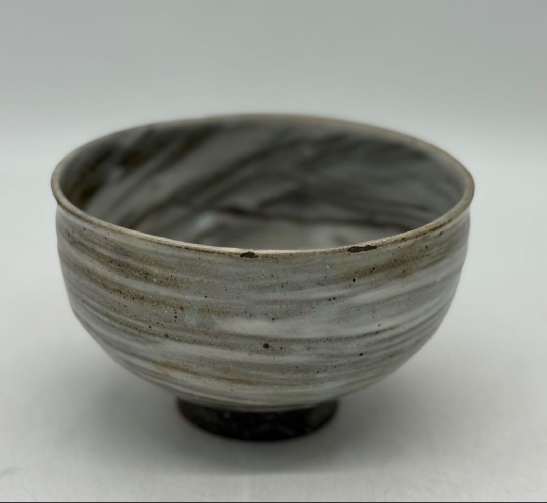 坂田甚内作　刷毛釉茶碗　茶道具　益子　名人作　送料込み250606