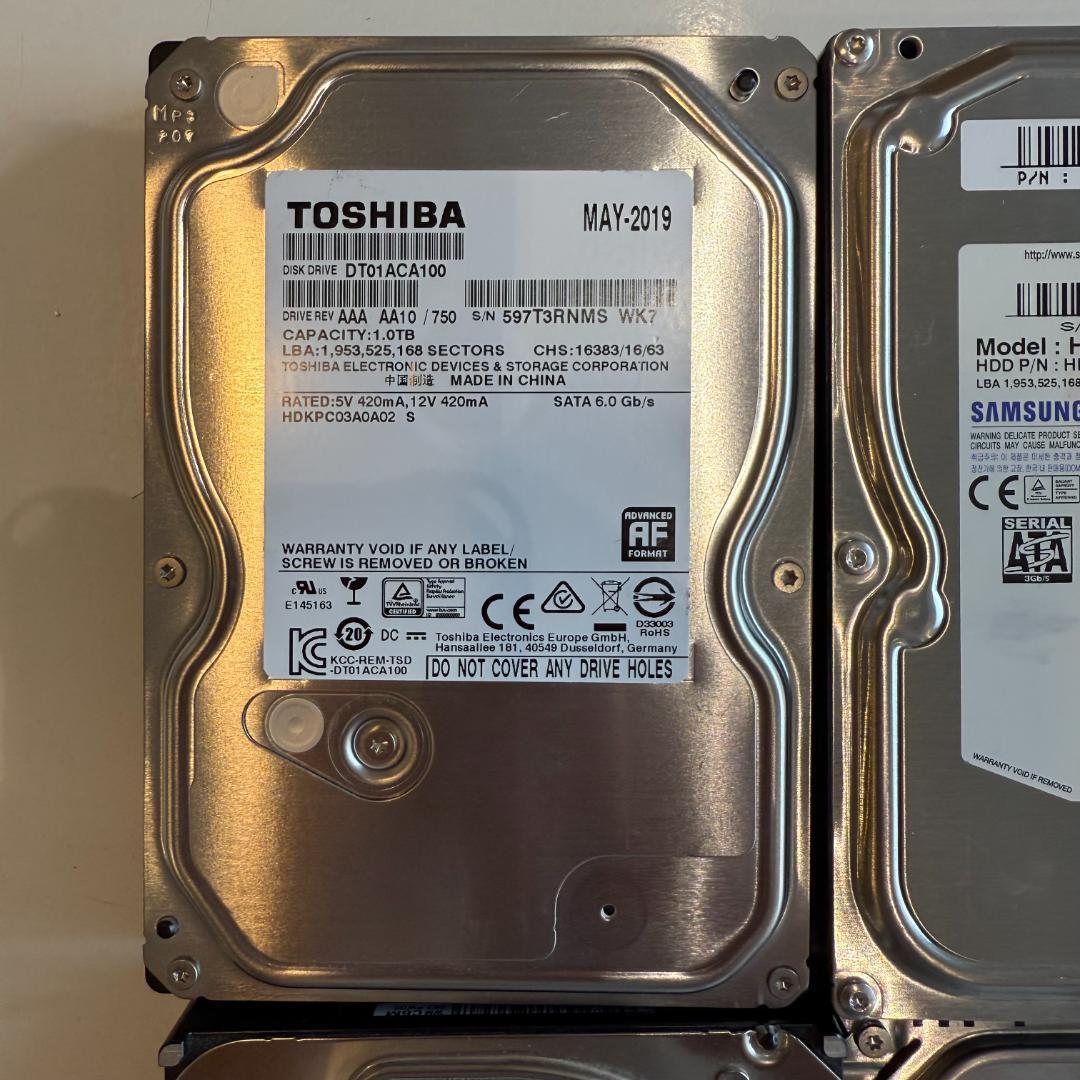 1TB 内蔵型ハードディスクドライブ 10台セット