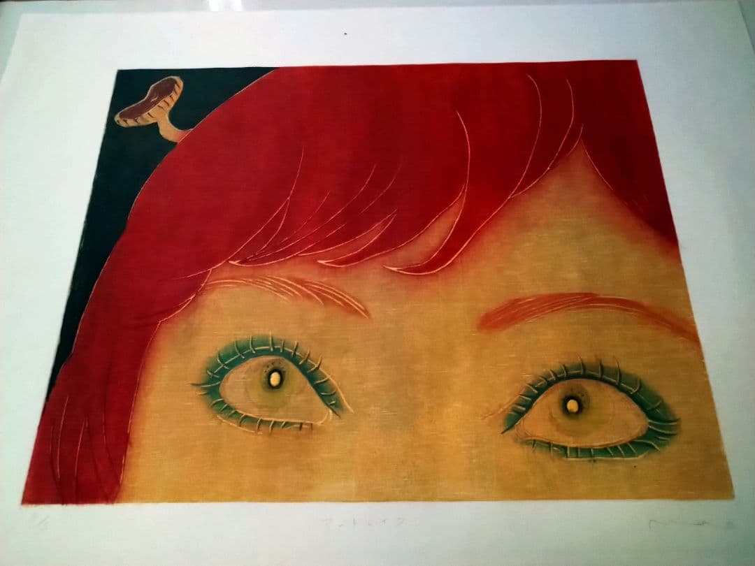 現代ア―ト作家・中田真央の木版画「マンドレイク」限定5部