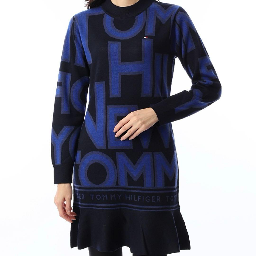 ✨完売品✨トミー ヒルフィガー ゴルフ ロゴジャカード フレアニットワンピース