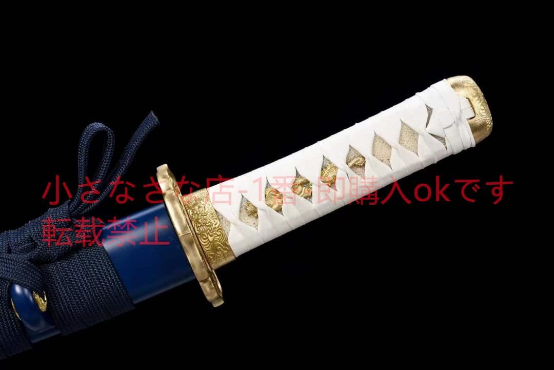 丁子焼研磨灰刃白地黒『光秀短刀』武具　刀装具　日本刀　模造刀 居合刀 肋差 短刀