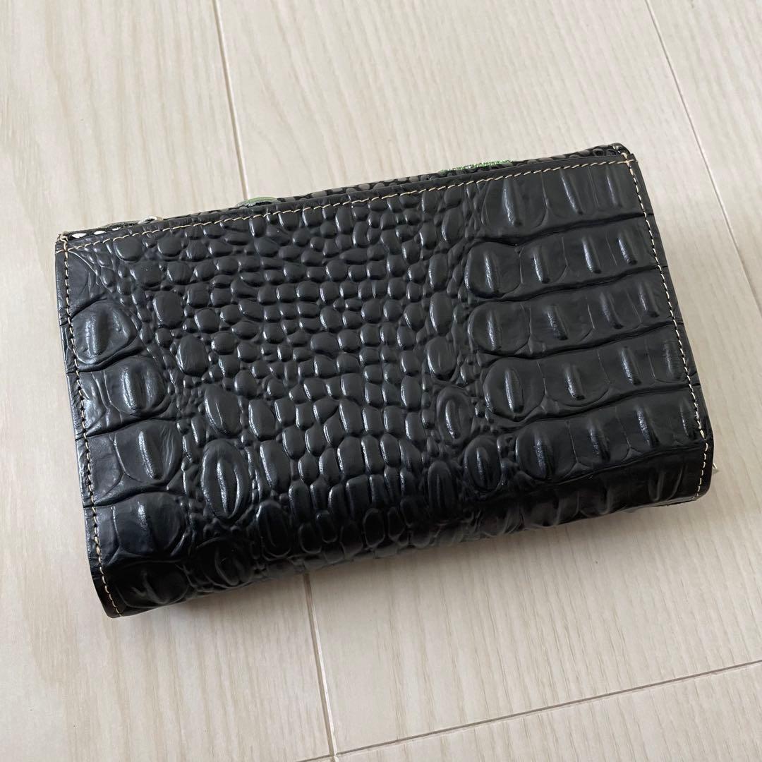 未使用品☆MICHELANGELOミケランジェロ☆ 刺繍ビーズ装飾 三つ折り財布