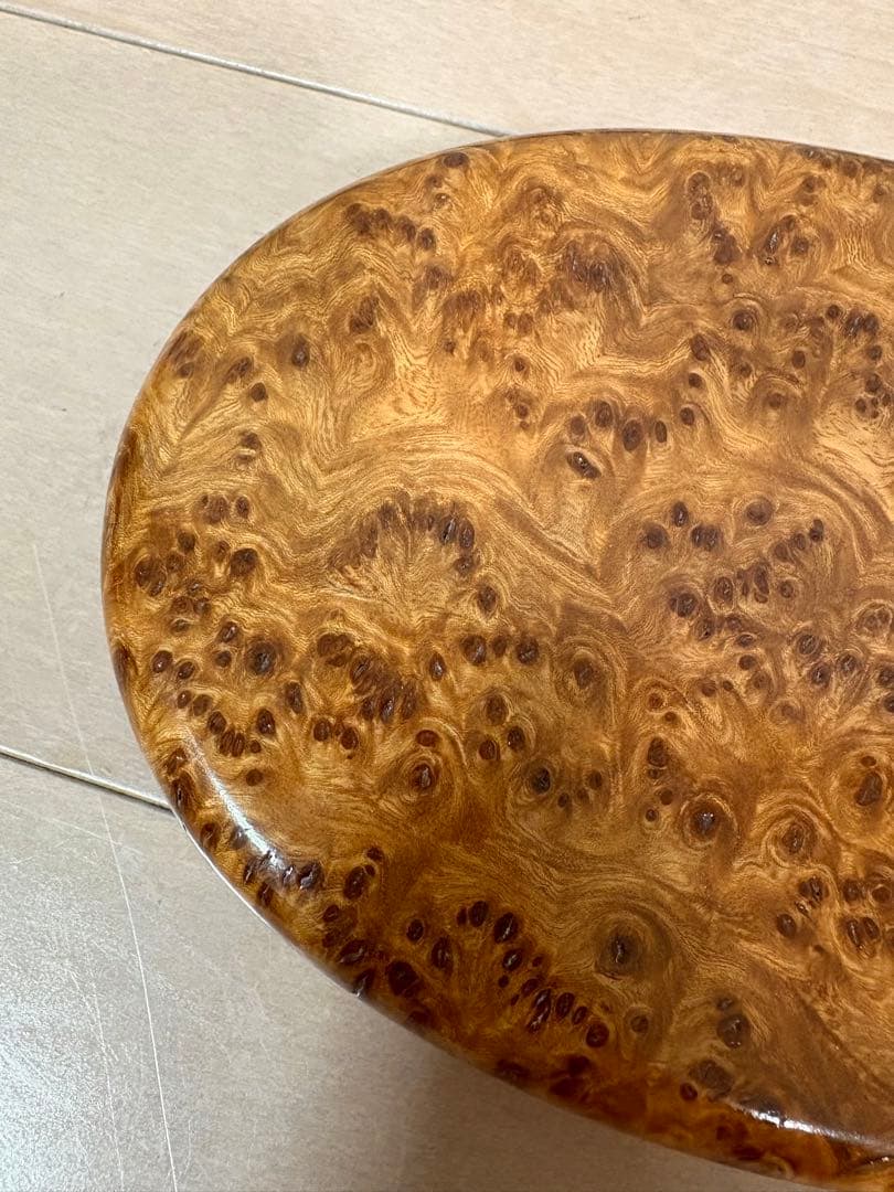 木製　菓子入れ　小物入れ　春楡瘤　欅　けやき　楡　白樺　瘤杢