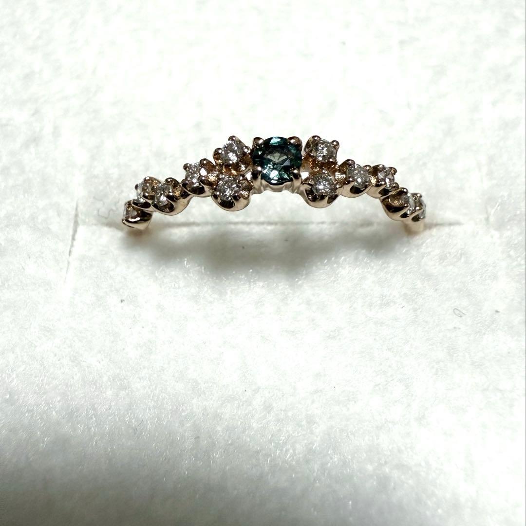 k18 アレキサンドライト リング 鑑別あり