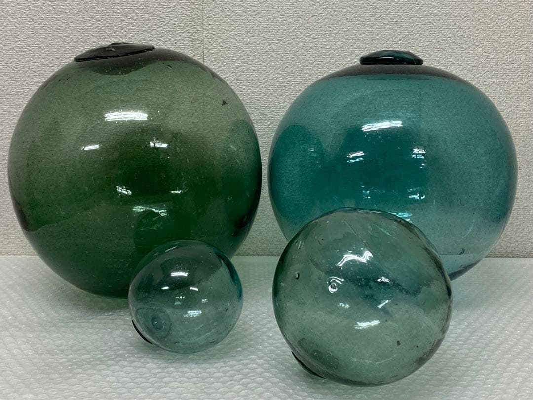 3-2421 ガラス玉・浮き玉　大小4個セット