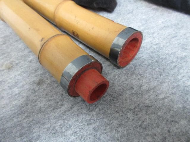 銀製継金具尺八銘有り袋付き [B27875]