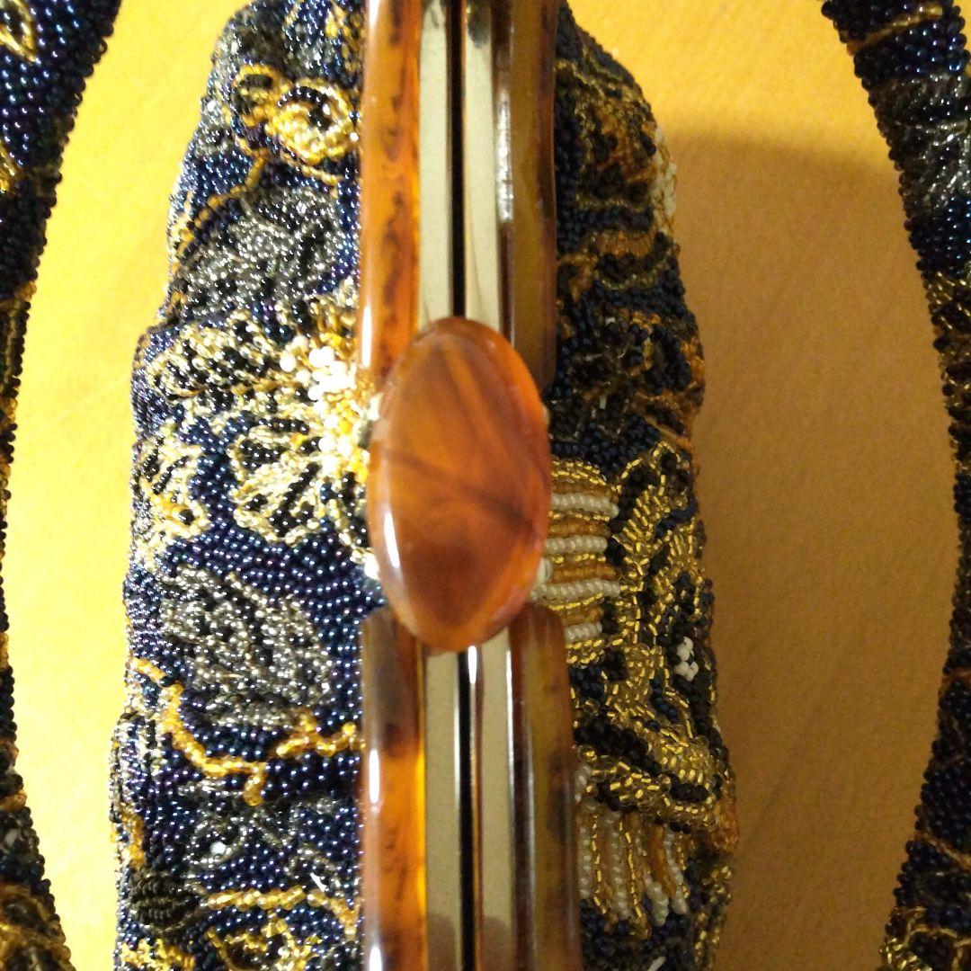 銀座　Hakubotan　ヴィンテージ　ビーズバッグ　総花柄