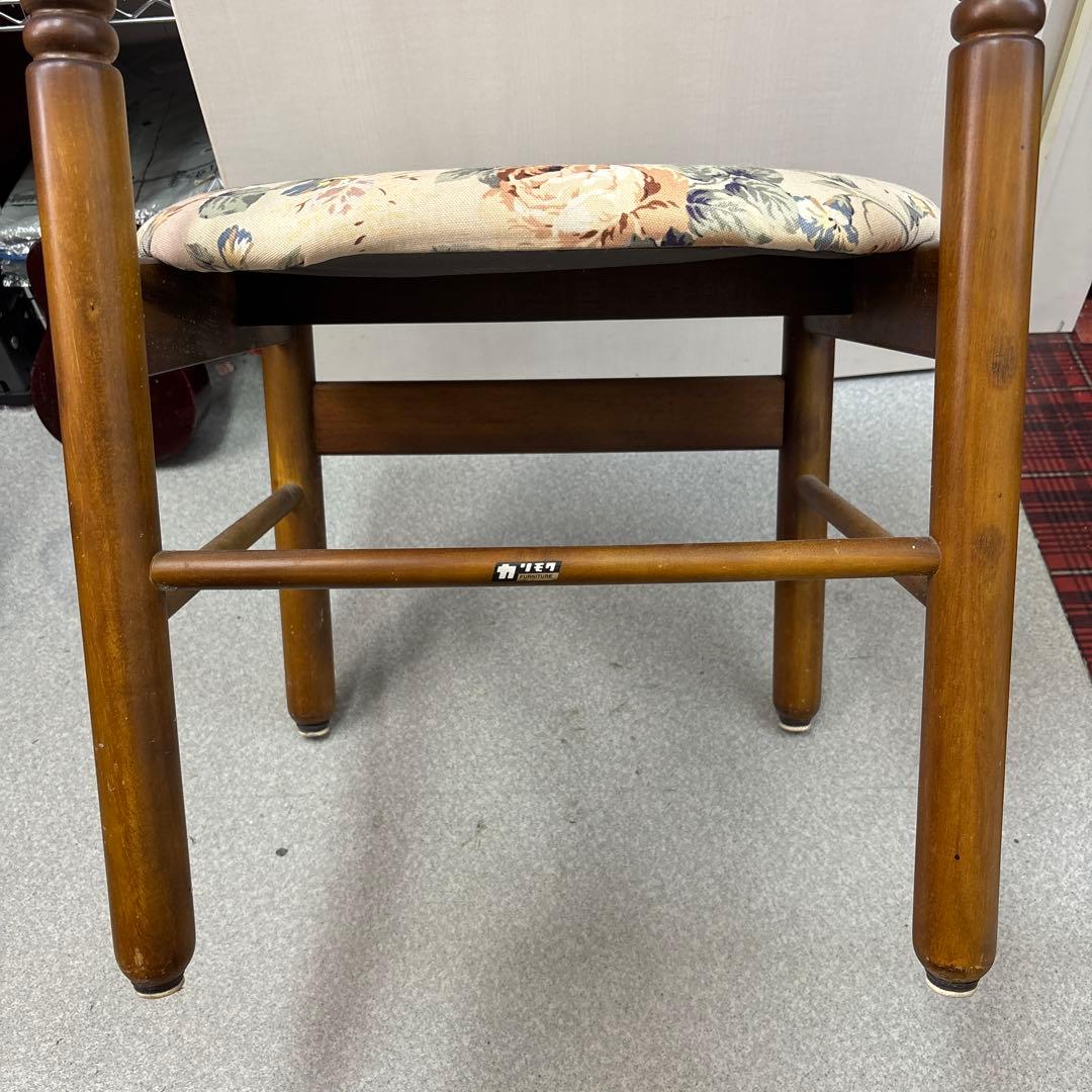 カリモク ダイニングチェア 花柄 椅子　2個セット