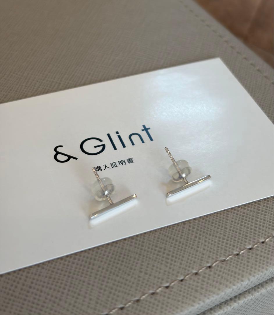 バー ピアス スタッドピアス ホワイトゴールド 18K 保証付き