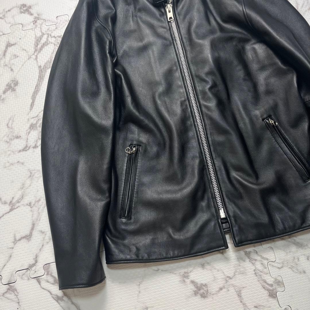 Lサイズ/美品✨schott シングルライダース ラムレザー 羊革　黒