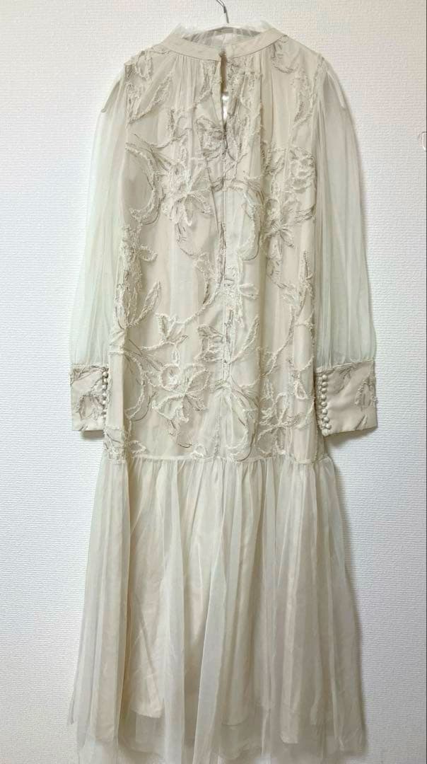 ドリードール　フェザーフラワーチュールドレス オケージョンドレス　エクリュ　M