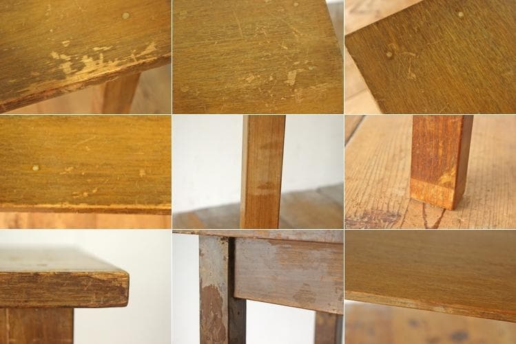 レトロ 作業台 花台 飾り台 展示台 机 ラワン材 ナチュラル ヴィンテージ