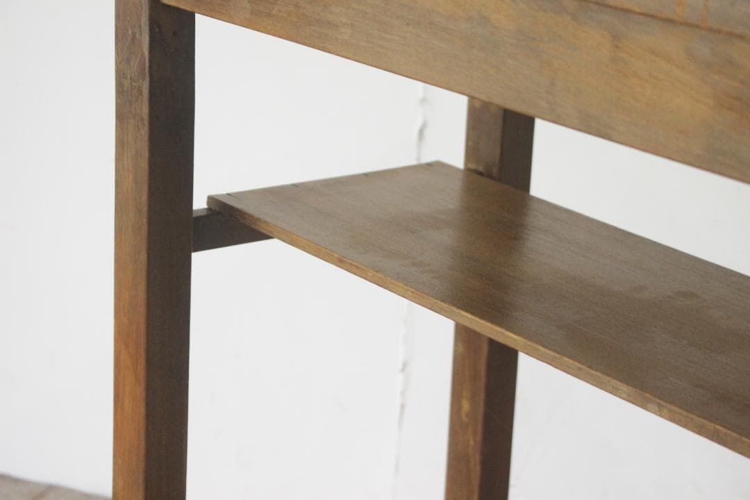 レトロ 作業台 花台 飾り台 展示台 机 ラワン材 ナチュラル ヴィンテージ