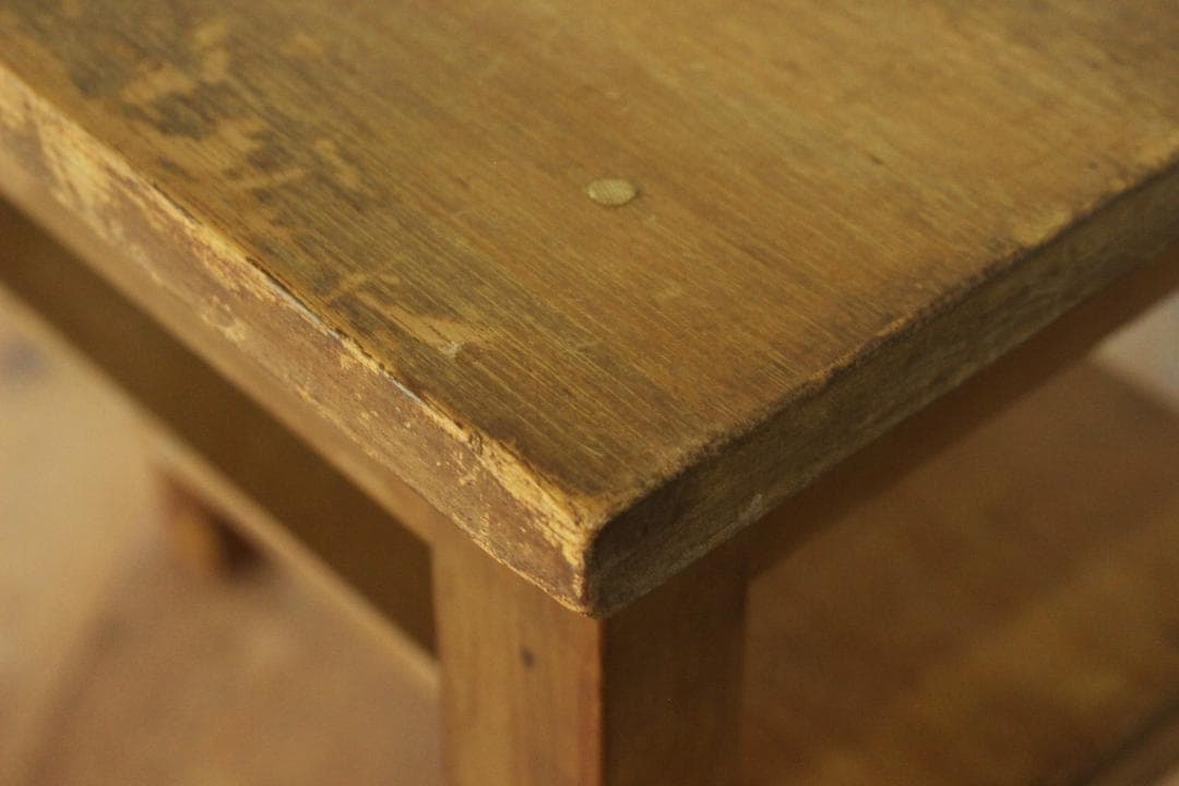 レトロ 作業台 花台 飾り台 展示台 机 ラワン材 ナチュラル ヴィンテージ