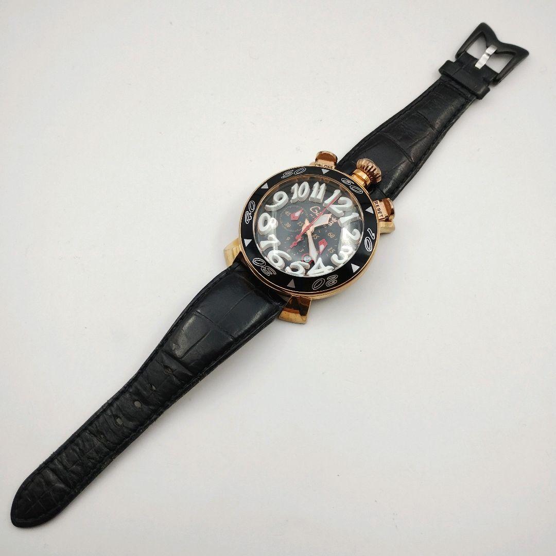 【稼働品】ガガミラノ マニュアーレ48MM クロノグラフ 腕時計
