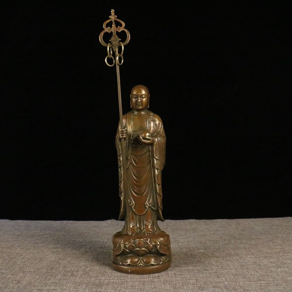 仏教美術 仏像 地蔵王仏像 銅製 銅器 工芸品 美術品 置物
