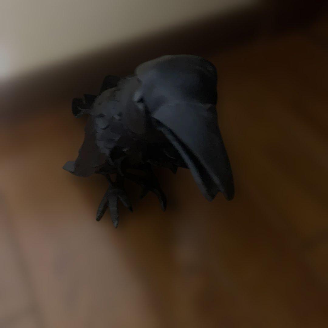 カラスのぬいぐるみ 本革製 作家もの