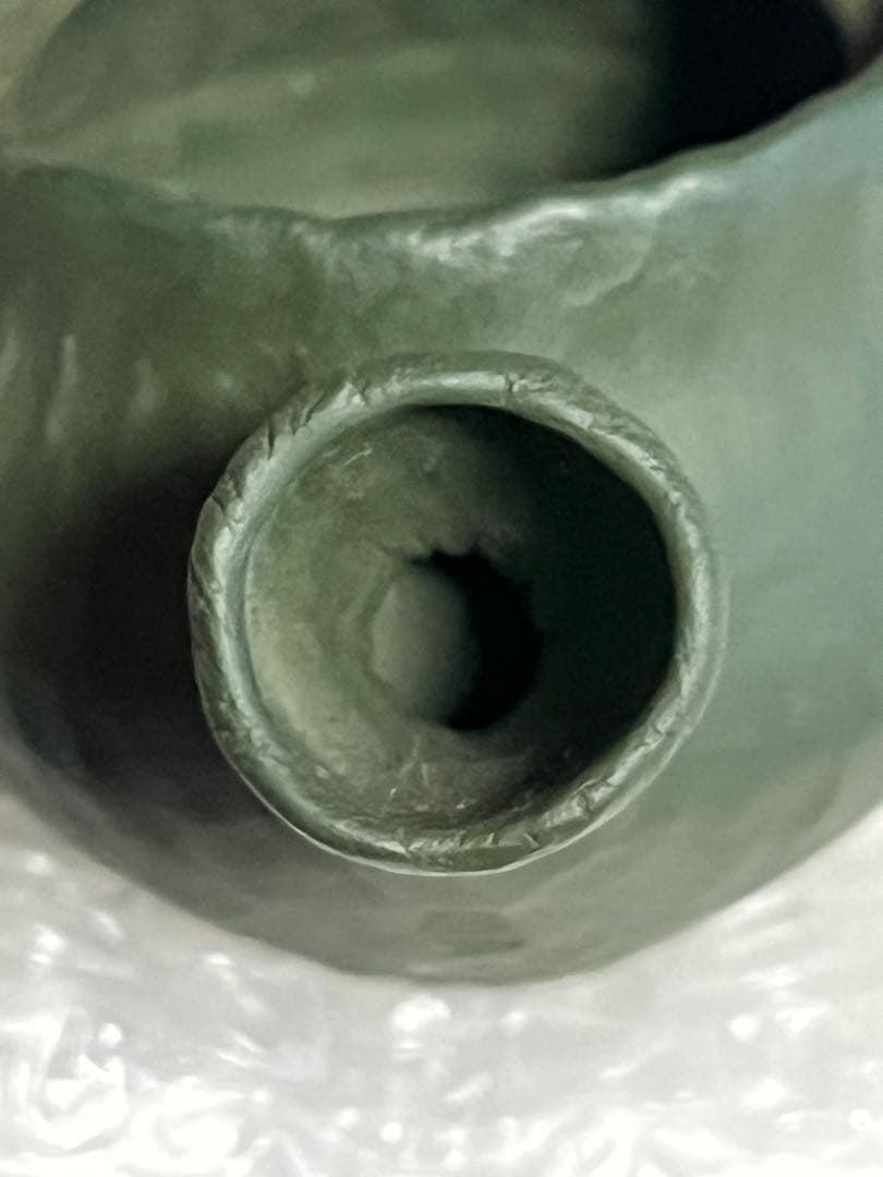 急須　緑泥　萬古焼　春山