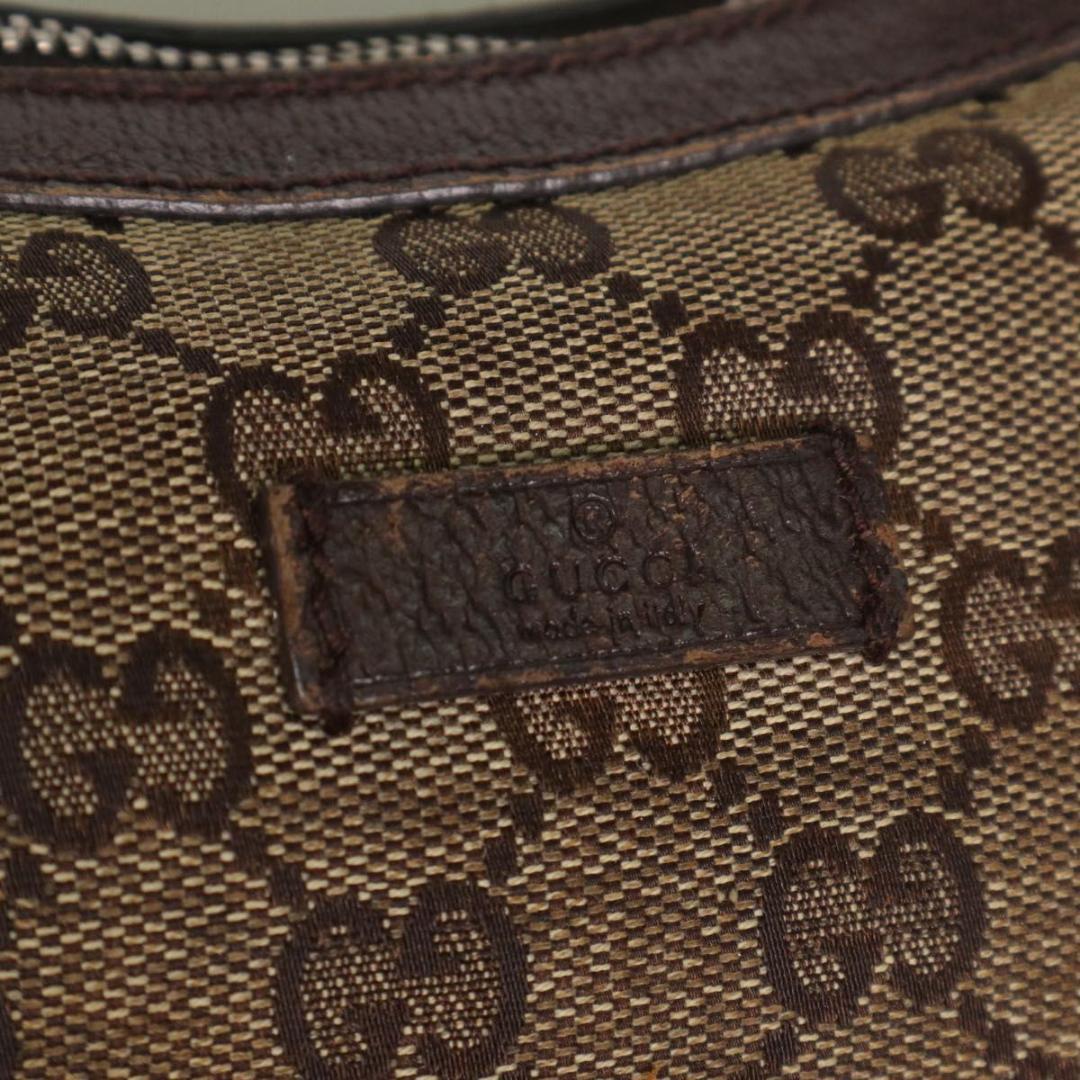 GUCCI グッチ GGキャンバス ハーフムーン　ワンショルダーバッグ 金具　茶
