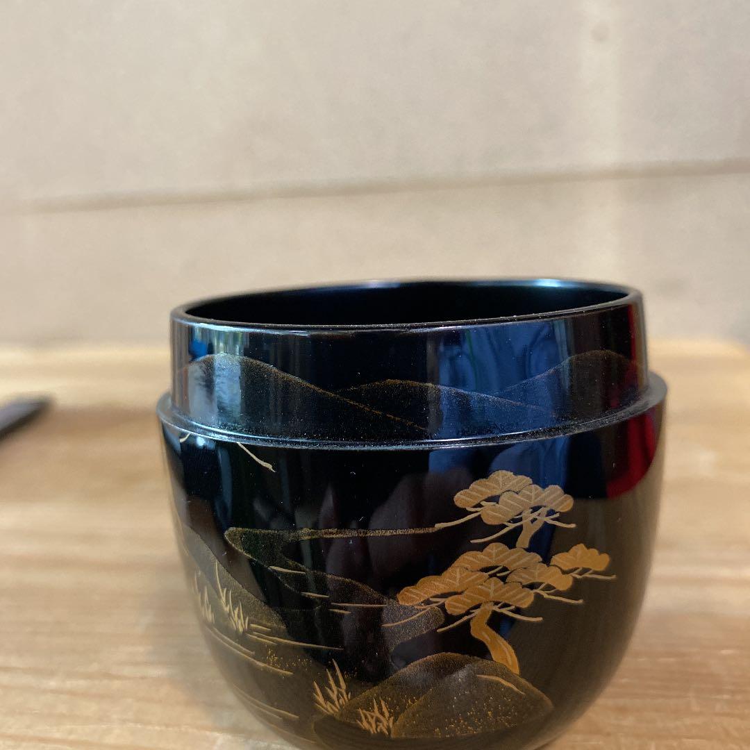 【茶道具】北浜宗貴造　山水蒔絵中棗　（共箱）送料込　○
