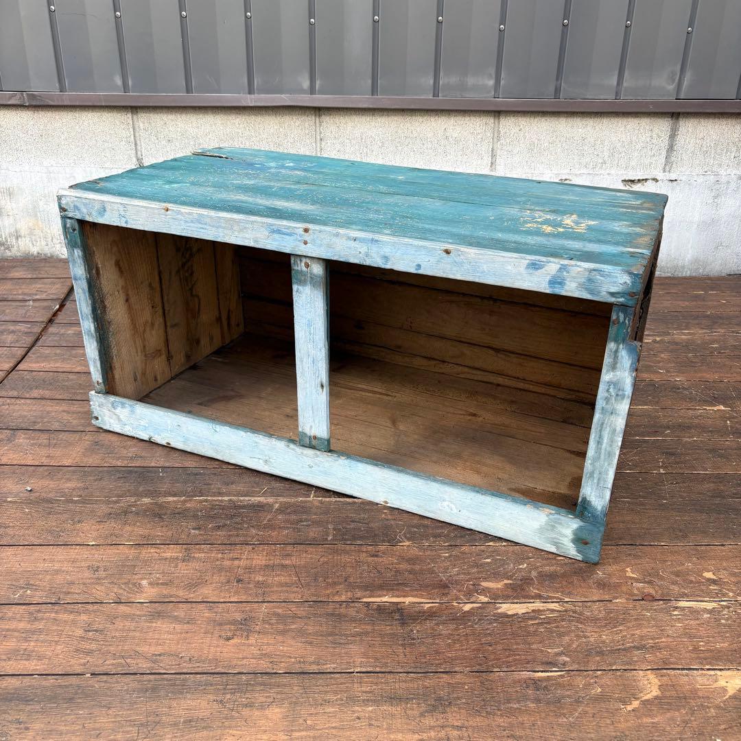 昭和レトロ 古道具 アンティーク もみじ柄 木箱 飾り棚 収納ボックス シャビー